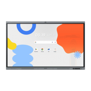 Pantalla Interactiva WAFX-P Series 75" 4K UHD 3840x2160 / Android 15 EDLA / Octa-core CPU / 48MP Cámara Integrada / 8 Micrófonos Far-Field / 50 Puntos Touch IR / WiFi 6 / 16GB RAM / 128GB Storage