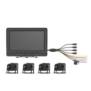 Sistema de Monitoreo Local / 4 Cámaras 1080p para Exterior (IP68) y Pantalla LCD de 7" a Color / Memoria Micro SD de 64 GB (Expandible a 512 GB) / Soporta Cambio de Cámara al Dar Reversa al Vehiculo / Accesorios de Instalación