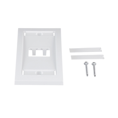 Placa de Pared Vertical Ejecutiva, Salida Para 2 Puertos Mini-Com, Con Espacios Para Etiquetas, Color Blanco - Image 4