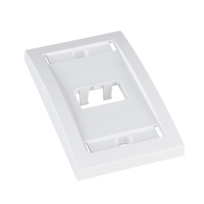 Placa de Pared Vertical Ejecutiva, Salida Para 2 Puertos Mini-Com, Con Espacios Para Etiquetas, Color Blanco - Image 2