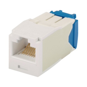 Conector Jack RJ45 Estilo TG, Mini-Com, Categoría 6A, de 8 Posiciones y 8 Cables, Color Blanco