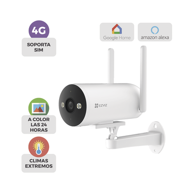 Cámara Bala / 4G / Resolución 3 Megapixel (2K) / Visión Nocturna en Color / AI Detección de Humanos y Vehículos / Defensa Activa con Sirena y Luz Estroboscópica / IP67 - Image 2