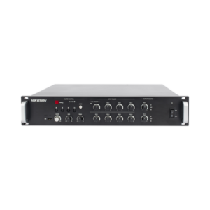Amplificador de audio | 2 zonas de 250W  | 100V/70V | Calendarización de eventos | Biblioteca de Materiales de Audio | Entrada de Alarma | Hik-connect /Hikcentral profesional