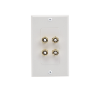 Placa de Pared | Postes de Unión Tipo Banana | Conexión para 2 Altavoces | Fácil Instalación | Conectores Chapados en Oro