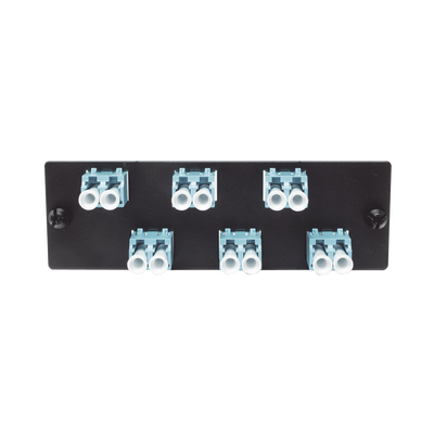 Placa Acopladora de Fibra Optica FAP, Con 6 Conectores LC Duplex (12 Fibras), Para Fibra Multimodo OM3/OM4, Color Aqua - Image 2