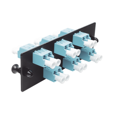 Placa Acopladora de Fibra Optica FAP, Con 6 Conectores LC Duplex (12 Fibras), Para Fibra Multimodo OM3/OM4, Color Aqua - Image 3