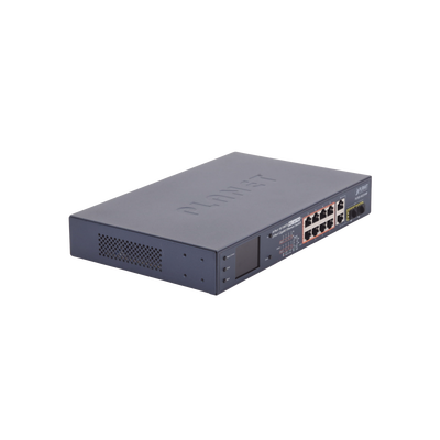 Switch PoE+ / Distancia 250 Metros / 8 Puertos + 2 Combo TP/SFP Gigabit y Pantalla LCD Para Monitoreo - Image 3