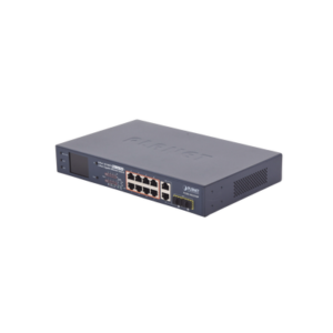 Switch PoE+ / Distancia 250 Metros / 8 Puertos + 2 Combo TP/SFP Gigabit y Pantalla LCD Para Monitoreo