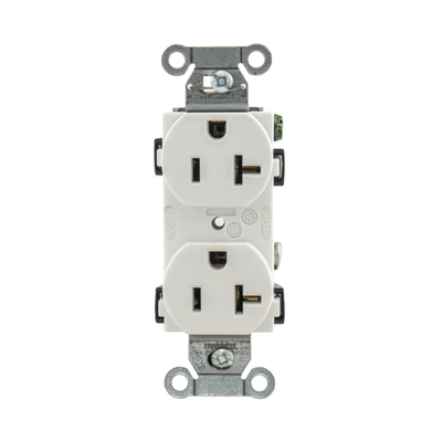 Contacto Dúplex 20 A, 125 V, 2 Polos, 3 Hilos, Cableado Posterior y Lateral, Color Blanco (Nema 5-20R). - Image 2