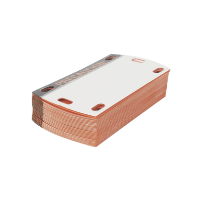 Etiqueta Autolaminada para Identificación de Fibra Óptica Paquete de 25 Piezas, Para Uso Interior/Exterior, Dimensiones de 90 x 50 mm (3.54 x 1.97 Pulgadas), Color Negro con Naranja - Image 2