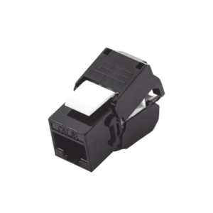 Módulo Jack Keystone Cat5e (Toolless), con Terminación en Ángulo 180 - Color Negro, Compatible con Faceplate y Patchpanel Linkedpro