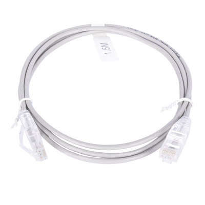 Cable de Parcheo Slim UTP Cat6 - 1.5 Metros (4.92 Pies) Gris Diámetro Reducido (28 AWG) - Image 2