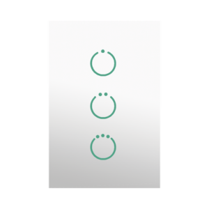 (ZWAVE) Interruptor On/Off panel táctil touch inalámbrico Zwave Plus 3 botones. Compatible con Hubitat HC8, Álula  M2M, otro