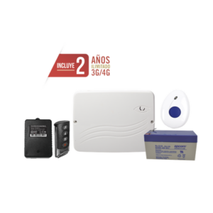 Kit de Panel de Alarma Híbrido 4G LTE con botón de Pánico y Detección de Caídas Inalámbrico, Incluye SIM con 2 años de Datos y APP Gratis