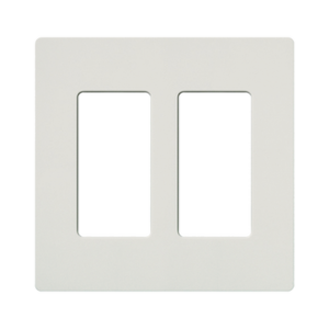 Tapa Color Blanco Satin Snow para interruptor o dimmer Lutron, 2 gang, limpio y moderno