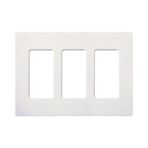Tapa Color Blanco Snow para interruptor o dimmer Lutron, 3 gang, limpio y moderno