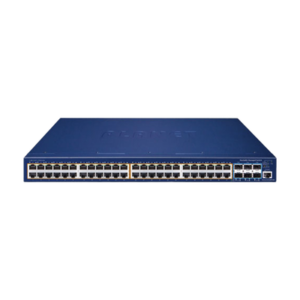 Switch Administrable Stacking Capa 3, 48 Puertos PoE Gigabit 802.3at, 6 Puertos SFP de 10 G, Entrada de Alimentación Redundante de 55 V cc.