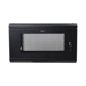 Gabinete de Pared de 6U con Puerta Perforada, 455 mm de Profundidad Total, Rack de 19'', Acero Reforzado Color Negro