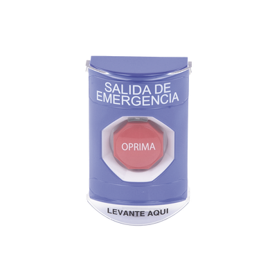 Botón de Salida de Emergencia, Texto en Español, Tapa Protectora de Policarbonato Súper Resistente, Restablecimiento con Llave - Image 2
