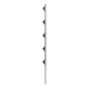 Poste de Paso de 1.2m para Cerca Electrificada de PTR Cuadrado de Aluminio de 1" de lado con 5 Aisladores Instalados.
