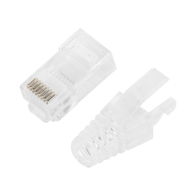 Bote con 50 Plugs Pass Through RJ45 Cat6 sin Blindaje, con Alivio de Tensión Incluido, Chapado de Oro a 30 Micras para Durabilidad Extrema - Image 3