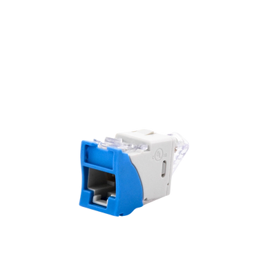 Jack UltraMAX Cat6, UTP, Montaje Híbrido en Placa de Pared (Plano y Angulado), Color Azul, Punch Down - Image 2