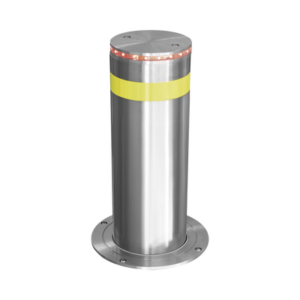 Bolardo Hidráulico Antiembestida 220 mm × 600 mm / Acero Inoxidable 304 / 200,000 J de Resistencia al Impacto / Bomba Hidráulica Integrada / Ciclo de 4 seg / 100 Ciclos por Hora
