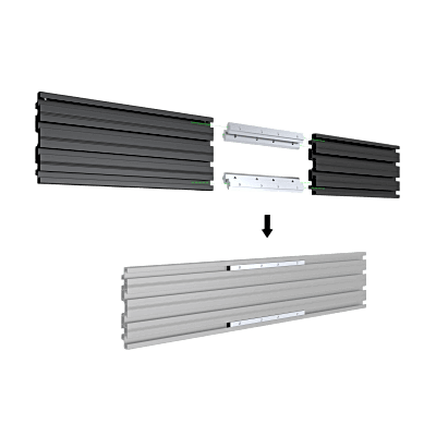 Accesorio_ Riel de Aluminio con Longitud 1000 mm | Incluye Tapas laterales | Compatible con estructura para Videowall | Diseño Modular - Image 2