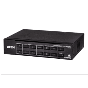 Switch HDMI de Presentación 4x2 True 4K / Multi View / 4 HDMI Entradas / 2 HDMI Salidas / Escalador 4K Integrado / Control RS-232, IR, Telnet, Web GUI / Montaje en Rack / Modo de Espera para Ahorro de Energía