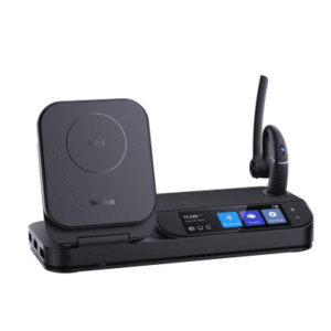 Auricular Bluetooth BH71 con Workstation de Yealink Con Pantalla Táctil de 3" con Cancelación de Ruido y Carga Inalámbrica para Smartphone
