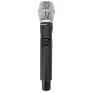 Micrófono Mano Inalámbrico EP-59H | Rango Frecuencia 470-510MHz, 540-590MHz, 640-690MHz, 807-830MHz | Potencia Salida ≥10dBm | Autonomía >10 Horas | Mute Automático por Caída | Display OLED | 7 Niveles Potencia Aju