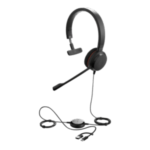 Jabra Evolve 20 Mono con Conexión USB C/A, Micrófono con Cancelación de Ruido de Ultima Generación, Configuración Plug and Play, Certificación Microsoft Teams (4993-823-169)