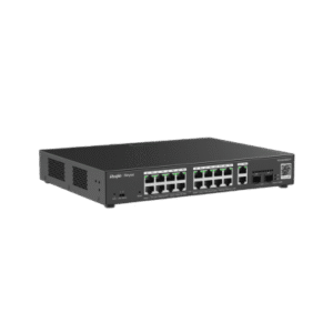 Switch L2 Administrable PoE con 16 puertos Gigabit PoE 802.3af/at + 2 SFP para fibra 1Gb, gestión gratuita desde la nube, 240w